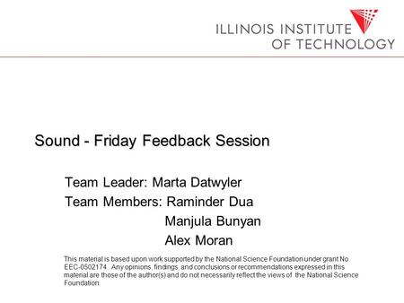 Sound - Friday Feedback Session