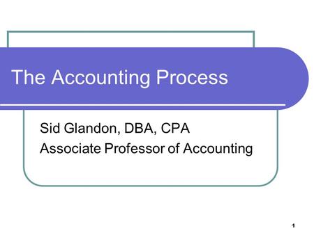 The Accounting Process