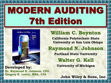 MODERN AUDITING 7th Edition