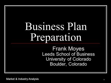 Business Plan Preparation