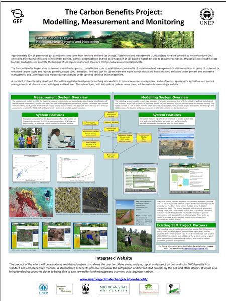 The Carbon Benefits Project: Modelling, Measurement and Monitoring Approximately 30% of greenhouse gas (GHG) emissions come from land use and land use.