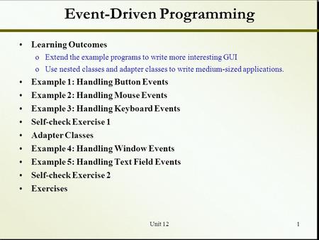 Event-Driven Programming