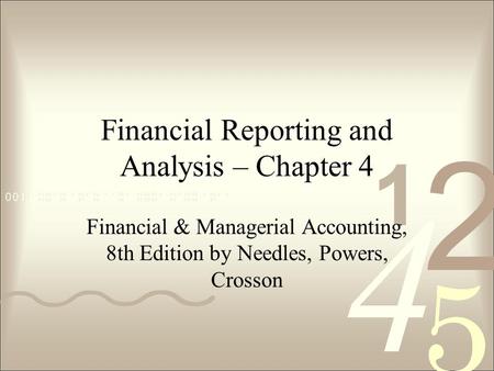 Financial Reporting and Analysis – Chapter 4