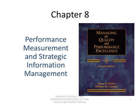 Performance Measurement and Strategic Information Management