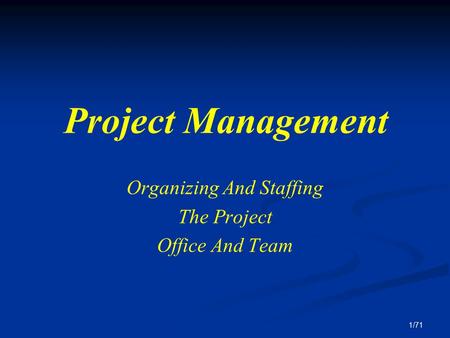 Organizing And Staffing