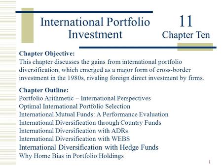 International Portfolio Investment