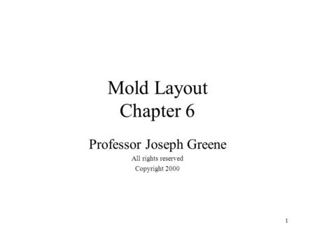 Professor Joseph Greene All rights reserved Copyright 2000