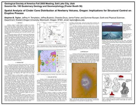 1. ABSTRACT Newberry Volcano of central Oregon is located in a complex, extensional tectonic setting. Fracture systems converging near the volcanic center.