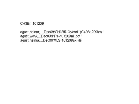 CH3Br, 101209 agust,heima,....Dec09/CH3BR-Overall (C)-081209km agust,www,...Dec09/PPT-101209ak.ppt agust,heima,...Dec09/XLS-101209ak.xls.