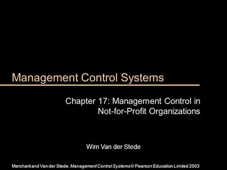 Management Control Systems