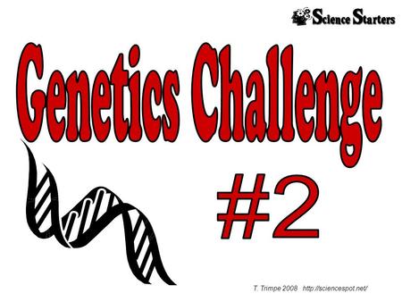 T. Trimpe 2008  Use the clues to figure out these genetic terms. 1. 5 letters – I am passed along by your parents. 2. 6 letters.