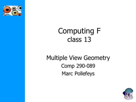 Multiple View Geometry Comp Marc Pollefeys