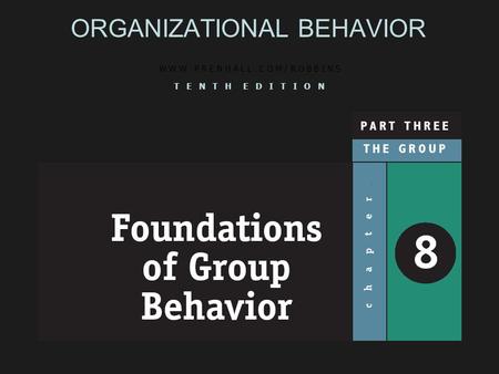 ORGANIZATIONAL BEHAVIOR W W W. P R E N H A L L. C O M / R O B B I N S T E N T H E D I T I O N.