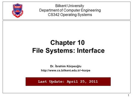 Chapter 10 File Systems: Interface