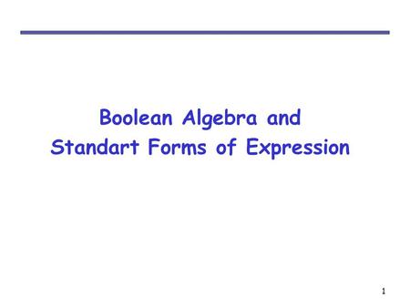 Standart Forms of Expression