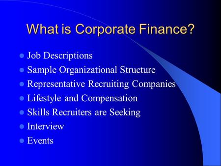 What is Corporate Finance?