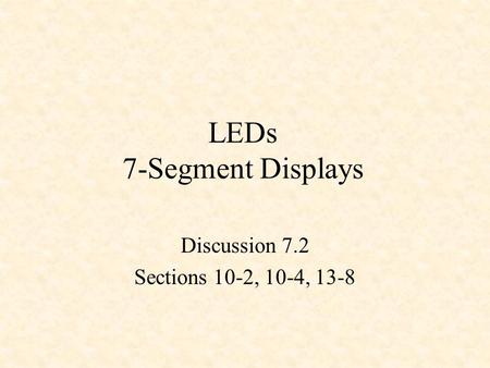 LEDs 7-Segment Displays