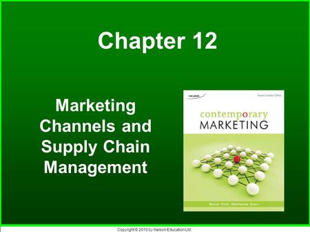 Marketing Channels and Supply Chain Management