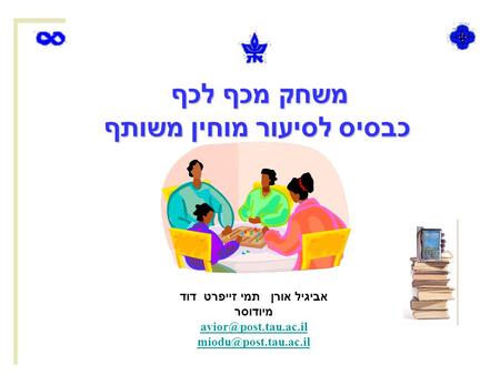 משחק מכף לכף כבסיס לסיעור מוחין משותף אביגיל אורן תמי זייפרט דוד מיודוסר