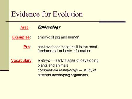 Evidence for Evolution