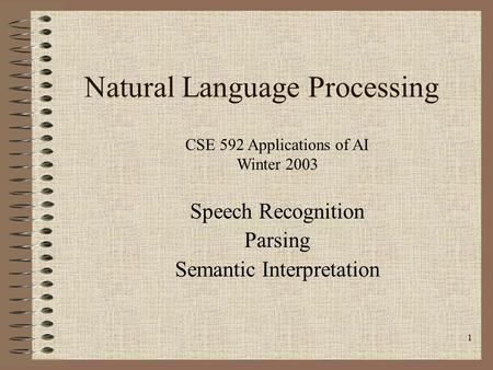 Natural Language Processing