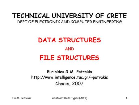 Abstract Data Types (ADT)