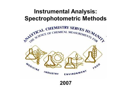 Instrumental Analysis: Spectrophotometric Methods