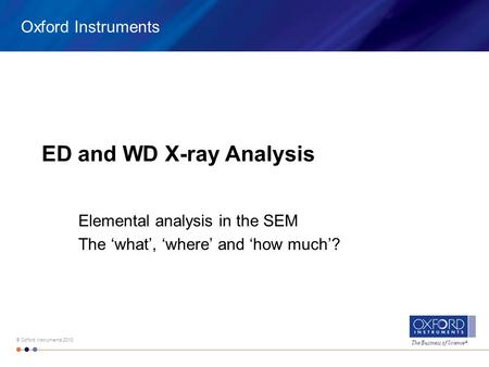 ED and WD X-ray Analysis