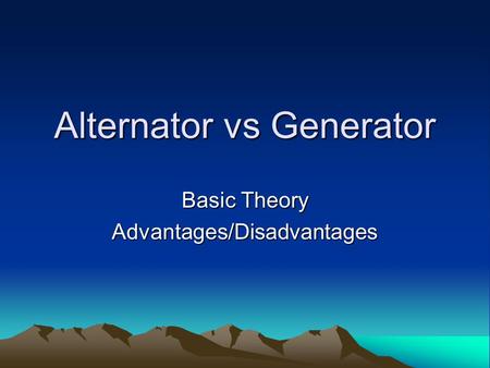 Alternator vs Generator