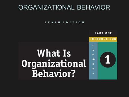 ORGANIZATIONAL BEHAVIOR