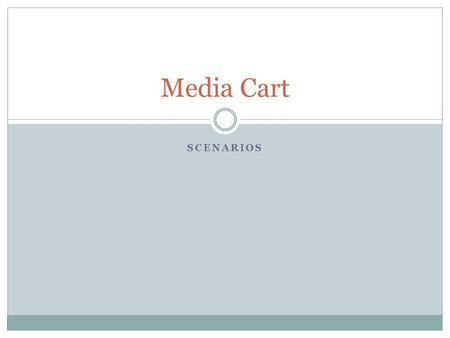 SCENARIOS Media Cart. Fixed projector but mobile Keep some components on the cart Interactive workspace for students.