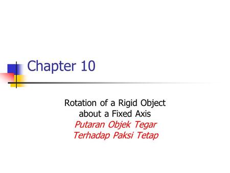 Rotation of a Rigid Object