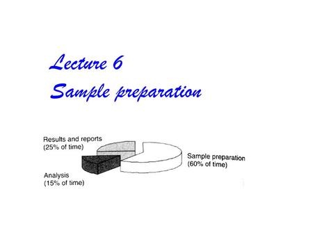 Lecture 6 Sample preparation.