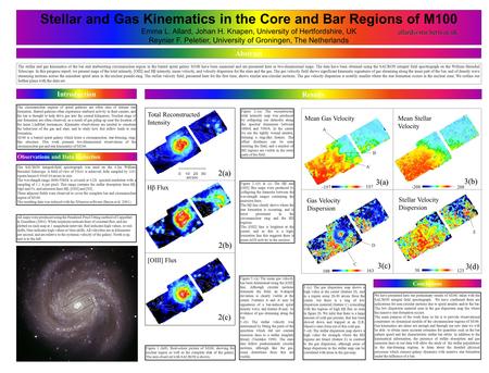 Stellar and Gas Kinematics in the Core and Bar Regions of M100 Emma L. Allard, Johan H. Knapen, University of Hertfordshire, UK Reynier F. Peletier, University.