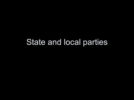 State and local parties. Parties in history 3 rd Party Candidates with 5% of Popular Vote YearNamePartyPercent 1848Van BurenFree Soil10% 1856FillmoreWhig-American21%