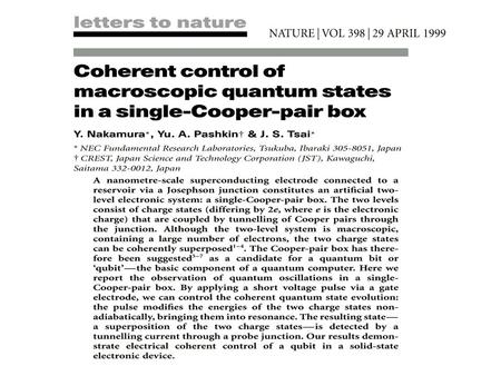 What NEC Did Engineered a two-state system Initialized the system Formed a superposition state Allowed the system to evolve Stopped the evolution Read.