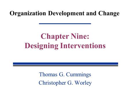 Organization Development and Change