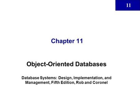 Object-Oriented Databases