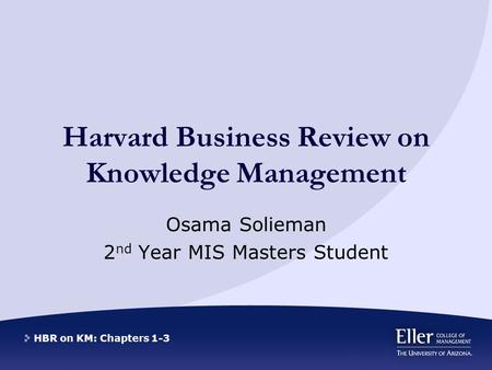 Harvard Business Review on Knowledge Management