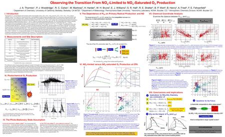 Observing the Transition From NO x -Limited to NO x -Saturated O 3 Production J. A. Thornton 1, P. J. Wooldridge 1, R. C. Cohen 1, M. Martinez 2, H. Harder.