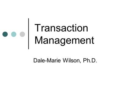 Transaction Management