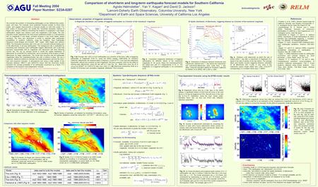 Epidemic Type Earthquake Sequence (ETES) model  Seismicity rate = background + aftershocks:  Magnitude distribution: uniform G.R. law with b=1 (Fig.