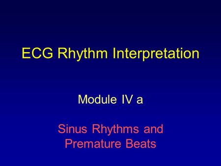 ECG Rhythm Interpretation