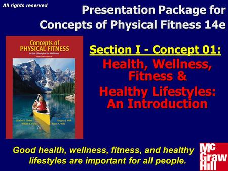 Presentation Package for Concepts of Physical Fitness 14e