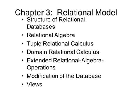 Chapter 3: Relational Model