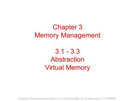 Chapter 3 Memory Management