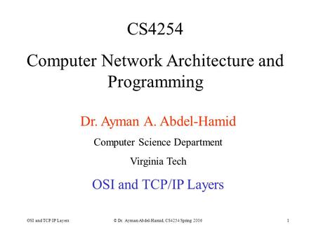 Computer Network Architecture and Programming