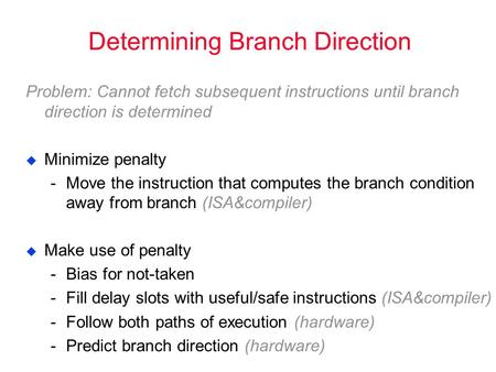 Determining Branch Direction