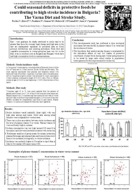 Introduction: East / west gradients for deaths attributed to stroke tend to be greater than those for coronary heart disease and high rates in the east.