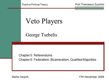 Veto Players George Tsebelis